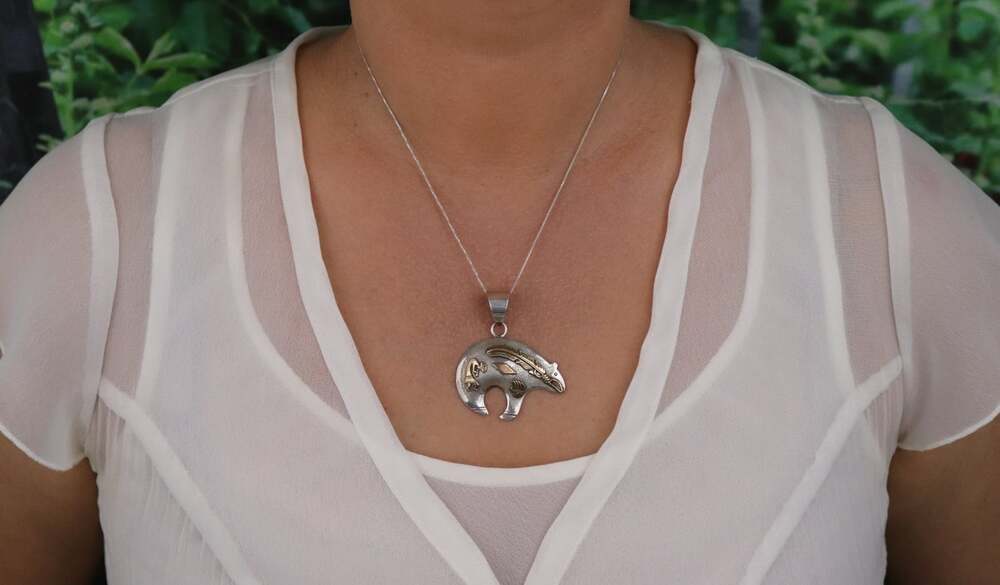 Sterling Silver & 12k Gold Fill Bear Pendant Only - Mark Yazzie Native American - Picture 3 of 6